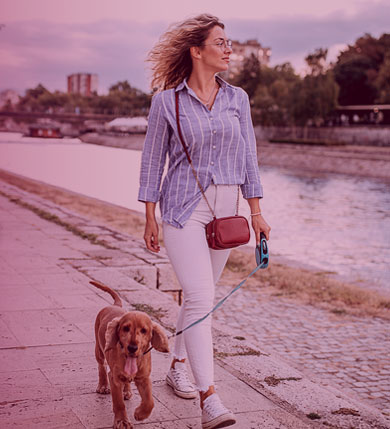Woman with dog photo